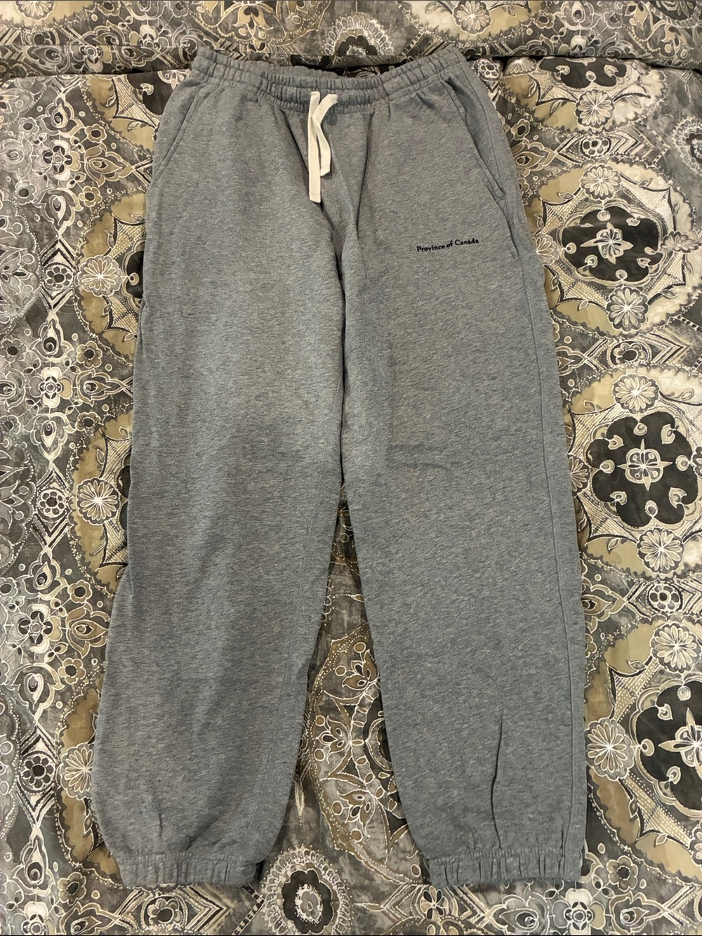 Province of Canada Relaxed French Terry Sweatpant in Heather Grey